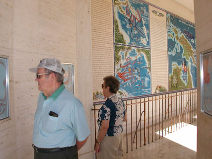 Mom and Dad viewing map gallery at Punchbowl Cemetery