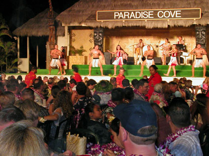 Hula dancing at the luau