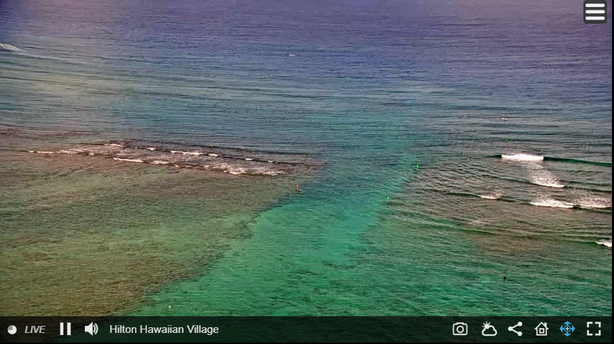Ocean view in Waikiki - live webcam