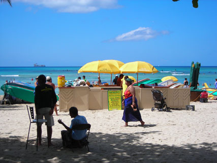 Surf lessons at Waikiki Beach
