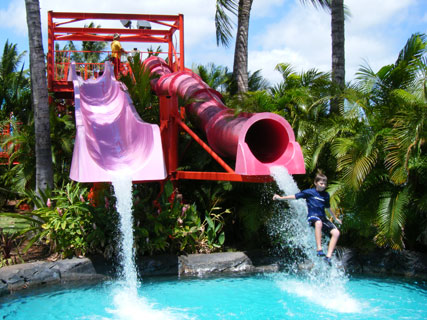 Wet-n-wild Hawaii - Flying Hawaiian water slide