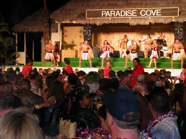 Hula dancing at the luau