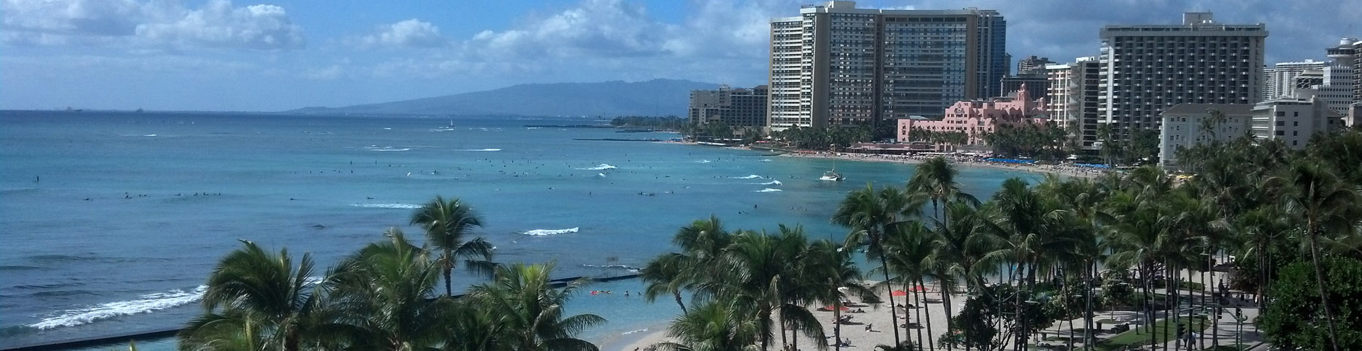 Waikiki shoreline with hotels and beach